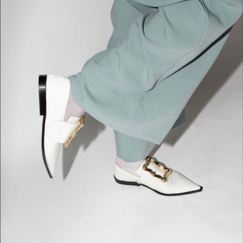Rejina Pyo Brooke Loafer white crinkle leather